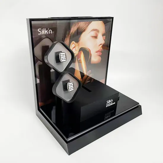 Luxury Design Cosmetic Instrument Acrylic Display Stand Removable Poster Paper Beauty Apparatus LED Acrylic Display Stand 