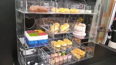 Custom Clear Acrylic Amenity Display Tray with Insert Paper Bottom 