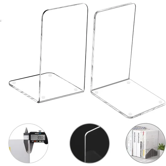 Promotional Acrylic Bookends for Shelves Desk Organizer Gifts Stationery Home Decoration 