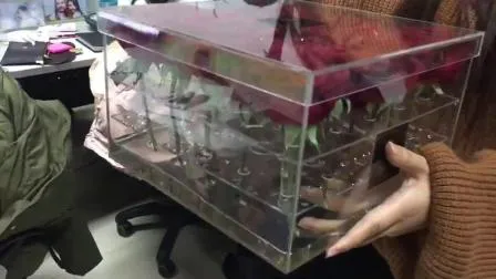 Customized Waterproof Clear Acrylic 12 Holes Rose Flower Box 